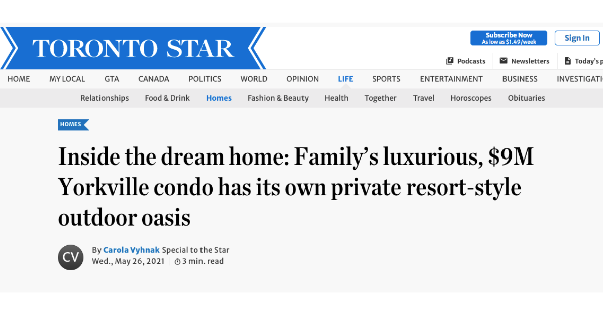 You are currently viewing DASH Luxury Listing Featured in Toronto Star